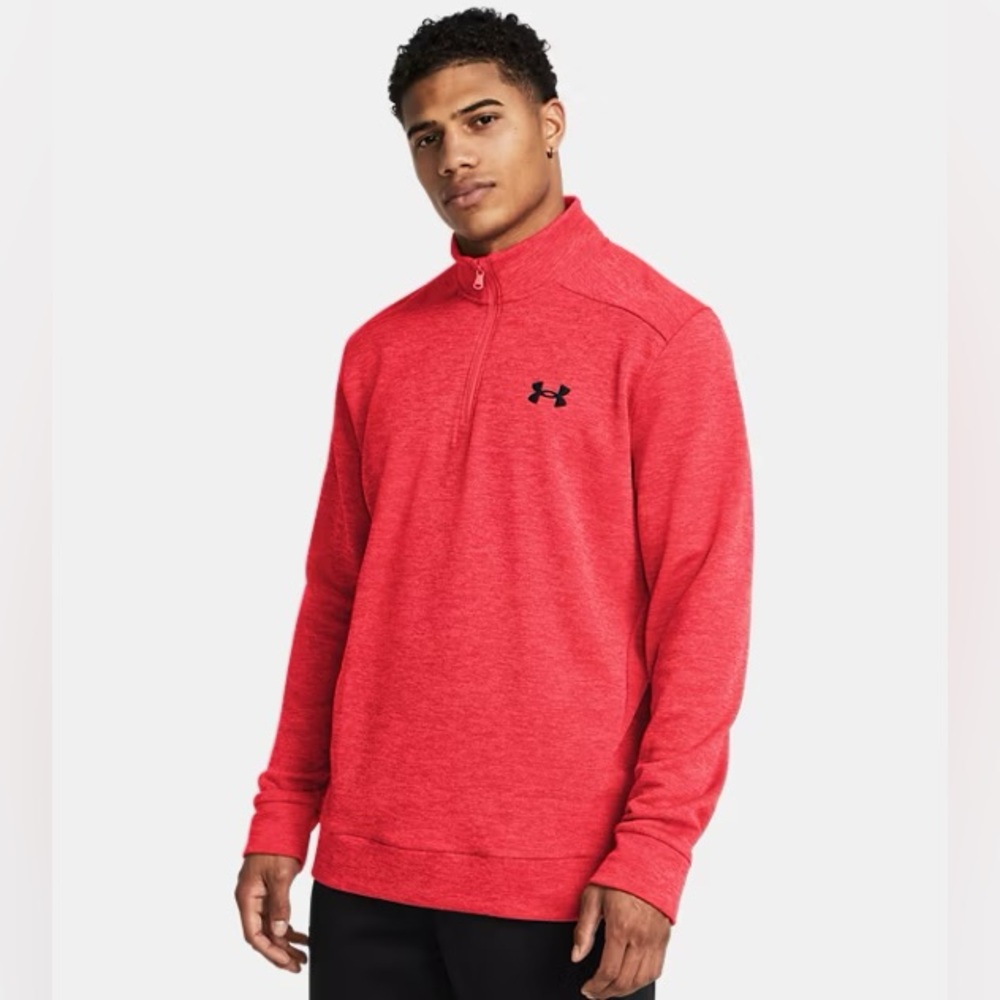 NWT Under Armour Men’s Fleece Twist 1/4 Zip Red